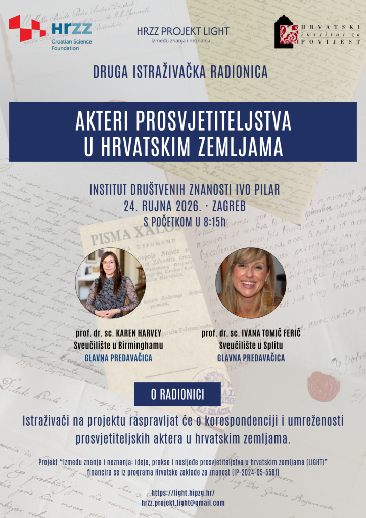 Druga istraživačka radionica “Akteri prosvjetiteljstva u hrvatskim zemljama”